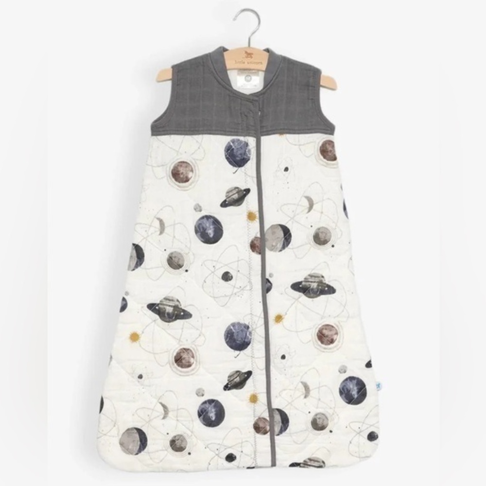 Little Unicorn Cotton Muslin Quilted Sleep Bag in Planetary Medium 6-12 Months